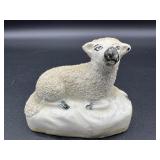 Antique STAFFORDSHIRE Porcelain Lamb Sheep Ewe