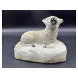 Antique STAFFORDSHIRE Porcelain Lamb Sheep Ewe