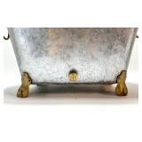 HEN FEATHERS Galvanized CLAWFOOT Beverage Tub with BRASS Accents