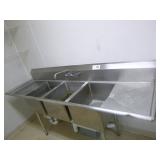 3-Compartment Sink with Faucet