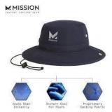 MISSION Cooling Bucket Hat - Unisex Wide-Brim Hat-Navy