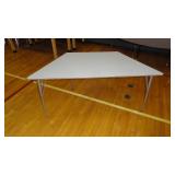 58" x 26" x 27" Gray Trapezoid Table