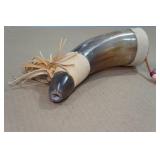 Bull Horn Powder Flask