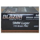 50 CCI Blazer 9mm Luger 115 Gr FMJ Ammo