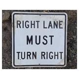 Traffic Sign - Right Lane Must Turn Right