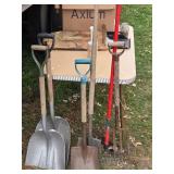 Group of 6 Used Garden Tools - Shovels, Rake, and Spade