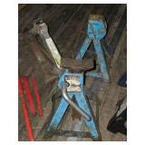 Group of 4 Vehicle Jack Stands and Hydraulic Jack (Jack does not work) - Various Brands