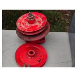 Assortment of Pulleys and Blue Hard Hat