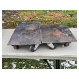 Pair of Used Metal Dollies with Wheels