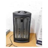 (2) 1500-Watt Black Electric Tower Quartz Infrared Space Heater with Thermostat