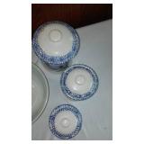 Vintage Pyrex Blue Polka Dot Bowl and More.