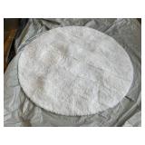 72" Round White Area Rug