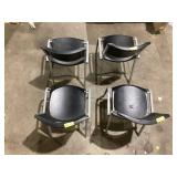 4PCS Lifetime 42830 Stacking Chair, Black with Silver Steel Frame