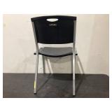 4PCS Lifetime 42830 Stacking Chair, Black with Silver Steel Frame