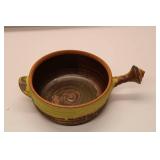 Vintage Handcrafted Ceramic Dish with Lid - Beautiful Earthy Design