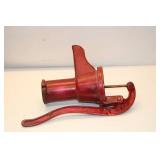 Vintage Manual Hand Crank Pump - Red Cast Iron