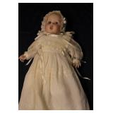 Vintage 17" Doll in Cream Dress and Bonnet - Pat