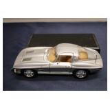 Die-Cast Model of Silver 1963 Chevrolet Corvette Stingray - Open Doors