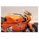 Collection of 2 Harley-Davidson VR1000 Model Motorcycles - Black and Orange