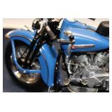 1948 Harley-Davidson Motorcycle Model - Blue Diecast