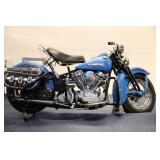 1948 Harley-Davidson Motorcycle Model - Blue Diecast