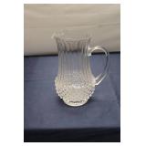 Vintage Crystal Pitcher with Honeycomb Pattern - Elegant Design