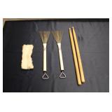 Set of 10 Vintage Musical Mallets and Tools for Percussion Instruments