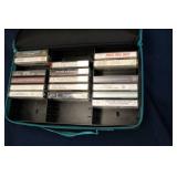 Collection of 84 Vintage Cassette Tapes with Case Logic Storage