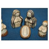 Set of 9 Handcrafted Ceramic Nativity Figures - Unique Design