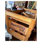 Vintage Bottoms Up Wood Produce Crate and Golden West Cherries Wood Crate