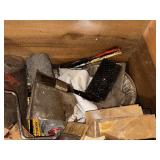 Box of Various Garage Tools and Items