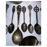 13 Decorative Antique Silver Plated Spoons as Seen in Photo