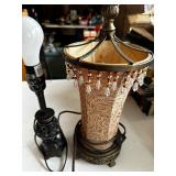 Vintage Beaded Edged Art Deco Table Lamp Estimated Value $100