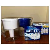 Two Brita Water Pitchers and Replacement Filters