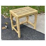 MCM Rattan Side Table Measuring 16.5 Inches x 12 Inches x 17 Inches