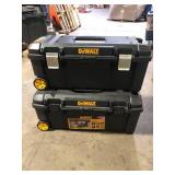 Lot of DEWALT 28 in. W 12 Gal. Polypropylene Rolling Tool Box Customer Returns See Pictures