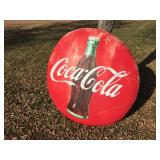 Vintage Coca Cola 48" Button Sign - Wow!