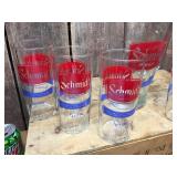 Vintage Schmidt Beer Pitcher & 6 1/2 Liter Glasses