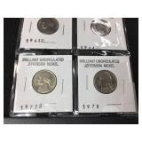 Brilliant Uncirculated Jefferson Nickels 1959-1978