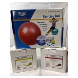 NEW Norco Burst Resistant Latex-Free Exercise Workout Ball and AetheraBand Non-Latex Professional Resistance Bands