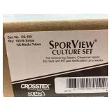 1 Case (100 each) NEW Crosstex SPS Medical CS-100 SporView Culture Set - For Monitoring Steam Chemical Vapor Dry Heat and EO Gass Processes