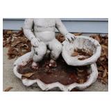 Lawn & Garden Statue Concrete Cherub in Birdbath Feeder…