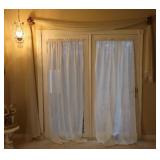 Vintage Victorian Home Accents Sheer Drapes Window Textiles W/Rose Drapery Gold Accent Tie Backs…