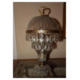 Vintage Victorian-Style Crystal Accent Table Lamp Light…