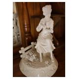 Vintage Victorian-Style Capodimonte Lady Garden Figurine