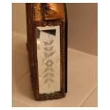 Gorgeous Venetian Murano Etched Beveled Glass B/O Clock Antiqued-Bronze Style Metal Frame w/Resin Body…