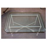 Wrought Iron Glass Top Accent Coffee Table