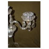 Elegant Cut Crystal Three Candle Candelabra Made in Poland