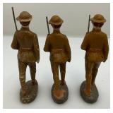 WWI Era Elastolin Germany Composition Toy Soldiers 3" & 3 3/4"