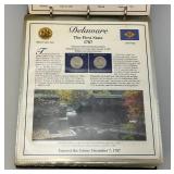 Statehood Quarters Collection In Uncirculated Condition With Stamps $14.50 In Face Value (SMOKE SMELL PRESENT)